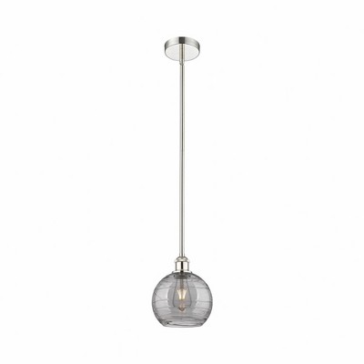 Athens Deco Swirl - 1 Light Stem Hung Mini Pendant In Industrial Style-9.38 Inches Tall and 8 Inches Wide