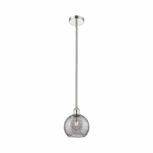 Athens Deco Swirl - 1 Light Stem Hung Mini Pendant In Industrial Style-9.38 Inches Tall and 8 Inches Wide - 1 of 1