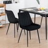 DYHOME Mid-century Modern Dining Chairs, Velvet Upholstered Metal Side Chair, Set of 2 - 2 of 4