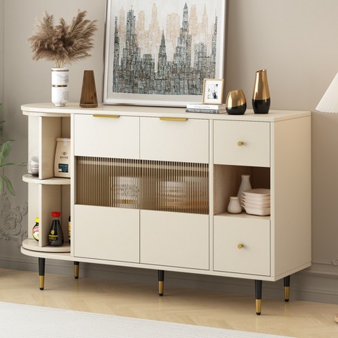 Innovative Design Rotating Sideboard, Storage Cabinet with 2 Doors and 2 Drawers – ModernLuxe - image 1 of 4