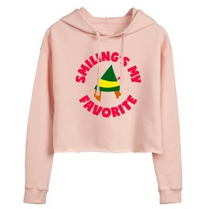 Women's - ELF - Christmas Family Set Smilings My Favorite Cropped Graphic Hoodie - 1 of 3