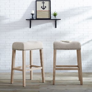 NicBex Saddle Bar Stools Set of 2, Fashion Wooden Upholstered Counter Stool Chair for Bar, Kitchen - 1 of 4