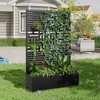 Iron Art Black Planter With Climbing Frame (Louvered Classic Shutter + Helen Street 01) 183*120*40cm - 2 of 4