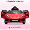 12V Kids Ride On Car Sports Licensed Corvette Electric Car Toy for Toddles with Remote Control, Visual Dashboard, LED Lights, Music, Red - 3 of 4