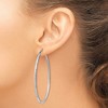 Black Bow Jewelry 2mm, Satin, Diamond Cut, XL Sterling Silver Hoops - 55mm (2 1/8 Inch) - 3 of 4