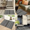 Black and white geometric ethnic style Kitchen Rug Set – 3-Piece Non-Slip, Stain-Resistant Mats for a Cool, Artistic Chef’s Space - 4 of 4