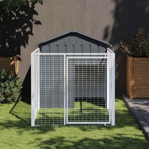 vidaXL Dog House Anthracite Galvanized Steel 46.1 x 79.1 x 48.4 in - 1 of 4