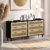 3-Drawers Rattan Storage Cabinet Rattan Drawer (Set of 2),for Bedroom,Living Room,Dining Room,Hallways - 2 of 4