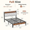 FURNIinspire Beds Modern Full Size Bed Frame Iron Platform Bed with Soft-Padded Headboard, Storage, Bedroom Furniture, Brown, 80.5"*54.1"*40.6" - 3 of 4