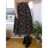 Women's High Waist A-Line Maxi Skirt with Elastic Waistband - Floral Print Boho Long Skirt - 3 of 4