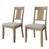 ChaletPosh Wooden Dining Chair With Warm Grey Cover (Set of 2) - 2 of 4