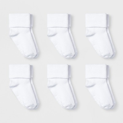 Baby 6pk Turn Cuff Socks - Cat & Jack™ White