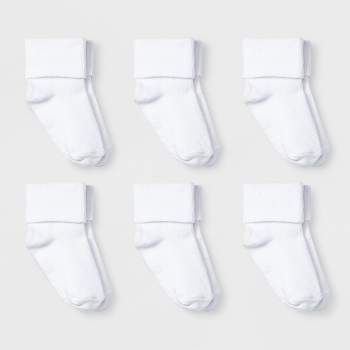 Baby 6pk Turn Cuff Socks - Cat & Jack™ White