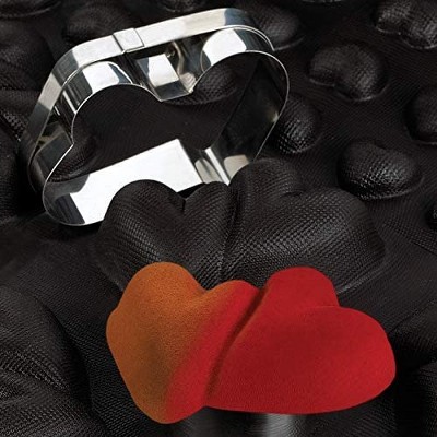 Sasa Demarle FP 2096 Flexipan Origine with Interlacing-Hearts - 4 Cavities