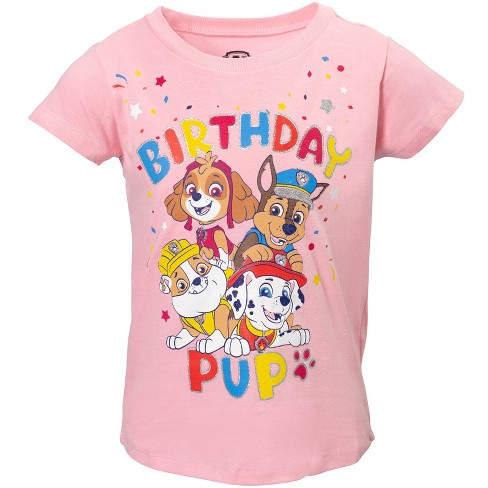 Light Patrol Chase Marshall Little Target Skye T- shirt 6-6x Pink Paw : Rubble Birthday Girls Nickelodeon