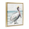 Stupell Industries Rustic Pelican on Shoreline Floating Frame Canvas Art, Gold, 25" x 31" - 2 of 4