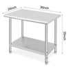 Stainless Steel Kitchen Cart, 36 x 24 x 35 Inches Prep Table with Table Foot and Adjustable Shelf - 2 of 4