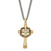 Chisel Stainless Steel Brushed and Yellow IP-plated with Cubic Zirconia Philippians 4:13 Cross on a 24" Curb Chain Necklace - 2 of 4
