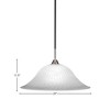 Toltec Lighting Paramount 1 - Light Pendant in  Matte Black/Brushed Nickel with 20" White Alabaster Swirl Shade - 2 of 2