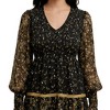 Knit & Lounge Women’s Long Sleeve Tiered Maxi Dress Sheer Floral Mesh V-Neckline Smocked Waist Boho Style - 2 of 4