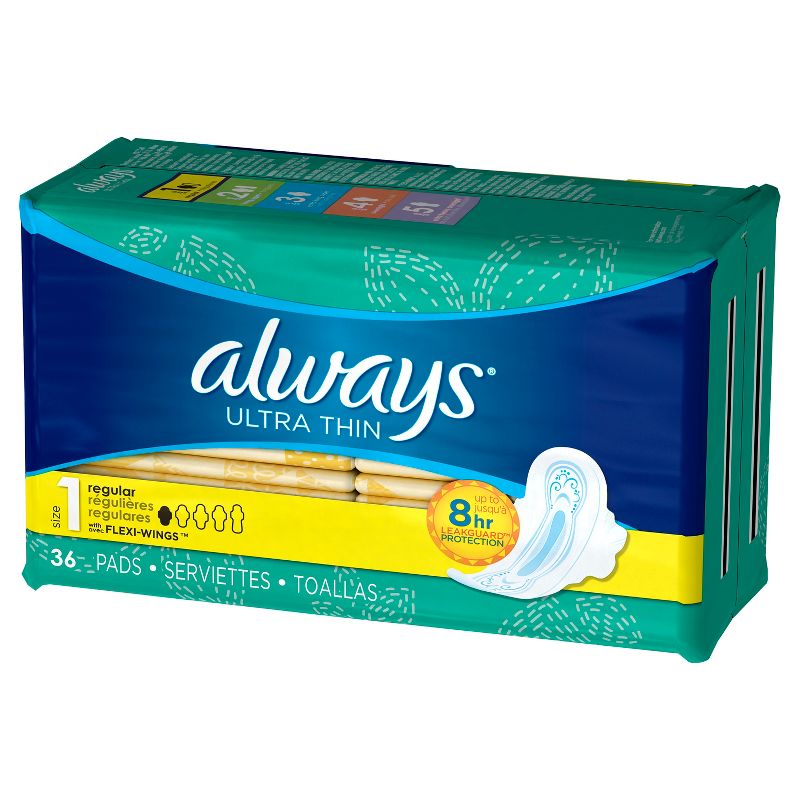 Always Ultra Thin Pads - Regular Absorbency - Size 1, 3 of 6