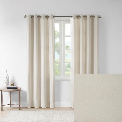 Kumasinova 63"/84"/95" Solid Piece Dyed Window Curtains Panel,Modern Kitchen Curtains with Grommet Top,Bedroom Curtains for Living Room,Natural