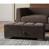 HomeRoots 50" Brown Tufted Microfiber Storage Ottoman - 2 of 4