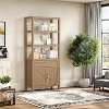 5 Tier Bookshelf, 71 In Tall Farmhouse Bookcase with 3 Open Shelves, 2-Door Cabinet and Drawer, Modern Wooden Dispaly Shelf Cabinet - 4 of 4