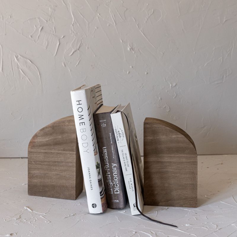 Set of 2 Bookends Brown MDF & Wood by Foreside Home & Garden, 2 of 7