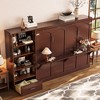 TIRAMISUBEST Queen Size Murphy Bed with Height Adjustable Storage Compartments and Shelf, Multifunctional Foldable Platform Bed Wall Bed with 1 Drawer - 4 of 4