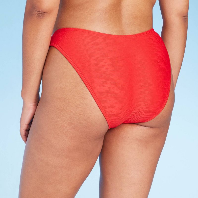 Women's Textured High Leg Cheeky Bikini Bottom - Wild Fable™, 6 of 7