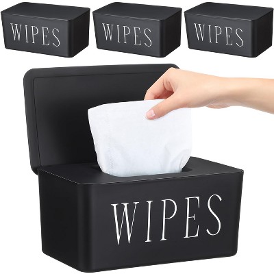 3 Pack Baby Wipes Dispenser Holder, Refillable Wipe Container for Bathroom Office and Car Storage