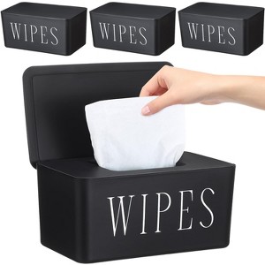 3 Pack Baby Wipes Dispenser Holder, Refillable Wipe Container for Bathroom Office and Car Storage - 1 of 4