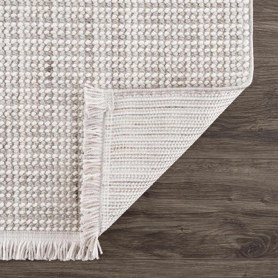 Gowan Cream Low Pile Polyester Runner Rug