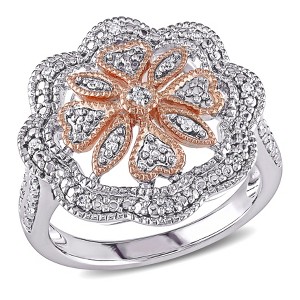 EVERLY JEWELRY |Two-Tone Silver 1/10 CT TW Diamond Fashion Ring - 1 of 4