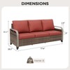 EAGLE PEAK Wicker Outdoor Patio Sofa Patio Furniture Loveseat, 3 Seat Couch - 3 of 4