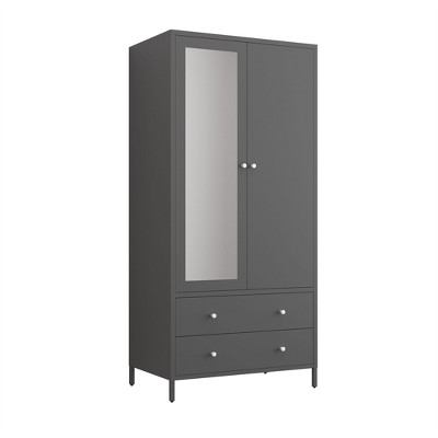 NicBex 67.00"H Armoire Wardrobe Closet Storage Cabinet with Mirror Door & Shelves & Drawers for Bedroom