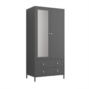 NicBex 67.00"H Armoire Wardrobe Closet Storage Cabinet with Mirror Door & Shelves & Drawers for Bedroom - 1 of 4