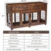 58" Dual-Room Dog Crate Furniture w/2 Drawers, Chew-Proof MDF Kennel Cabinet, Rustic - 3 of 4