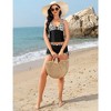 Tankini Swimsuit Set with Drawstring Skirt - Women's Sexy Two Piece Swimwear - 4 of 4