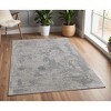 Gray and Silver Abstract Hand Woven Worn Faded Area Rug - 2 of 4