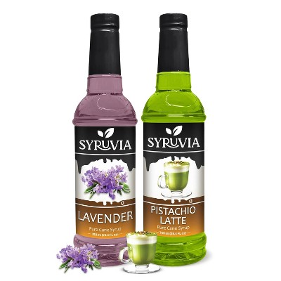 Syruvia Coffee Flavors Variety Pack: Pistachio Latte & Lavender 25.4 fl oz Syrup