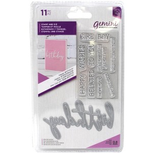 Crafters Companion Gemini Stamp & Die Set Happy Birthday 11 Pieces - 1 of 2
