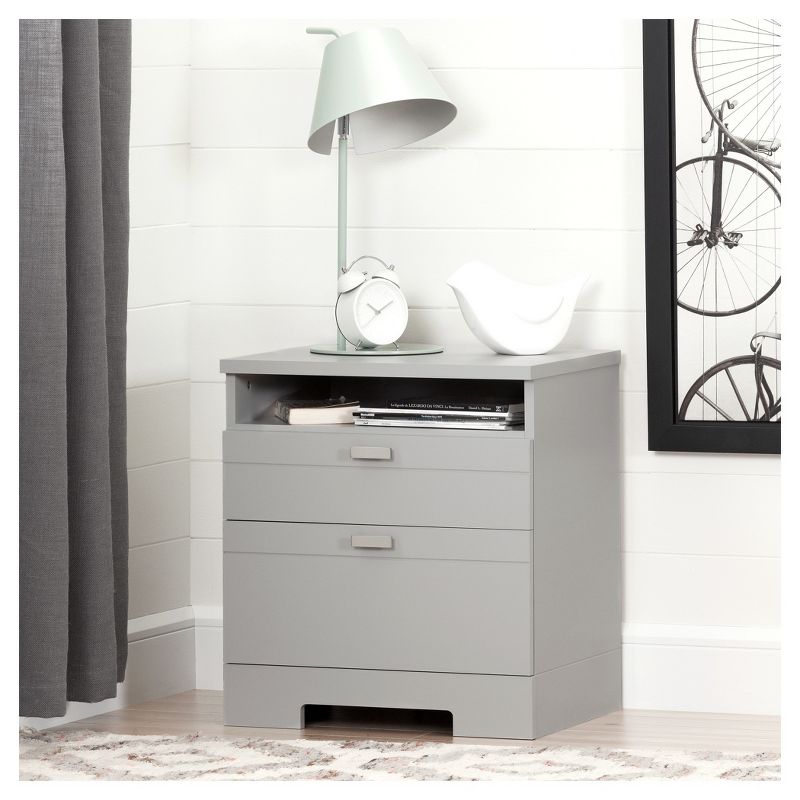Reevo Nightstand with Drawers and Cord Catcher - South Shore, 3 of 11