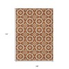 Orange Beige And Copper Floral Medallion Washable Indoor Outdoor Area Rug - 3 of 4