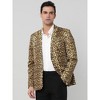 Lars Amadeus Men's Notched Lapel Slim Fit Vintage Animal Printed Blazer - 3 of 4