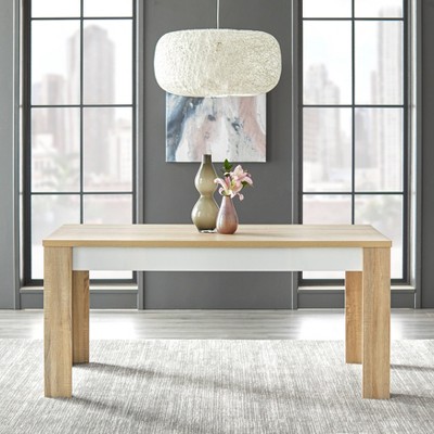 Mandy Natural and White Wood Dining Table