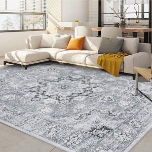 Garvee Washable Living Room Area Rug Vintage Print Non-Slip Runner Vintage Indoor Large Carpet for Bedroom Dining Room Office - 1 of 4