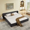 King Chenille Upholstered Platform Bed Frame with Headboard & Sturdy Wood Slats Support, Modern Low Profile Design-3irtyhousy - 3 of 4