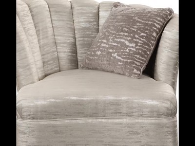 Athalia 42" Beige Wood Barrel Swivel Chair